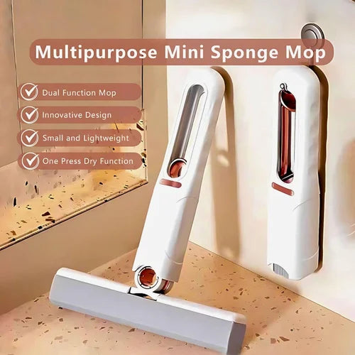 Multi-Surface Mini Mop – Strong Absorbent, Self-Squeeze, Wet/Dry
