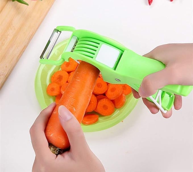 2 in 1 Multifunctional Vegetable Fruit Cutter Peeler Slicer Tool (Pack of 2)