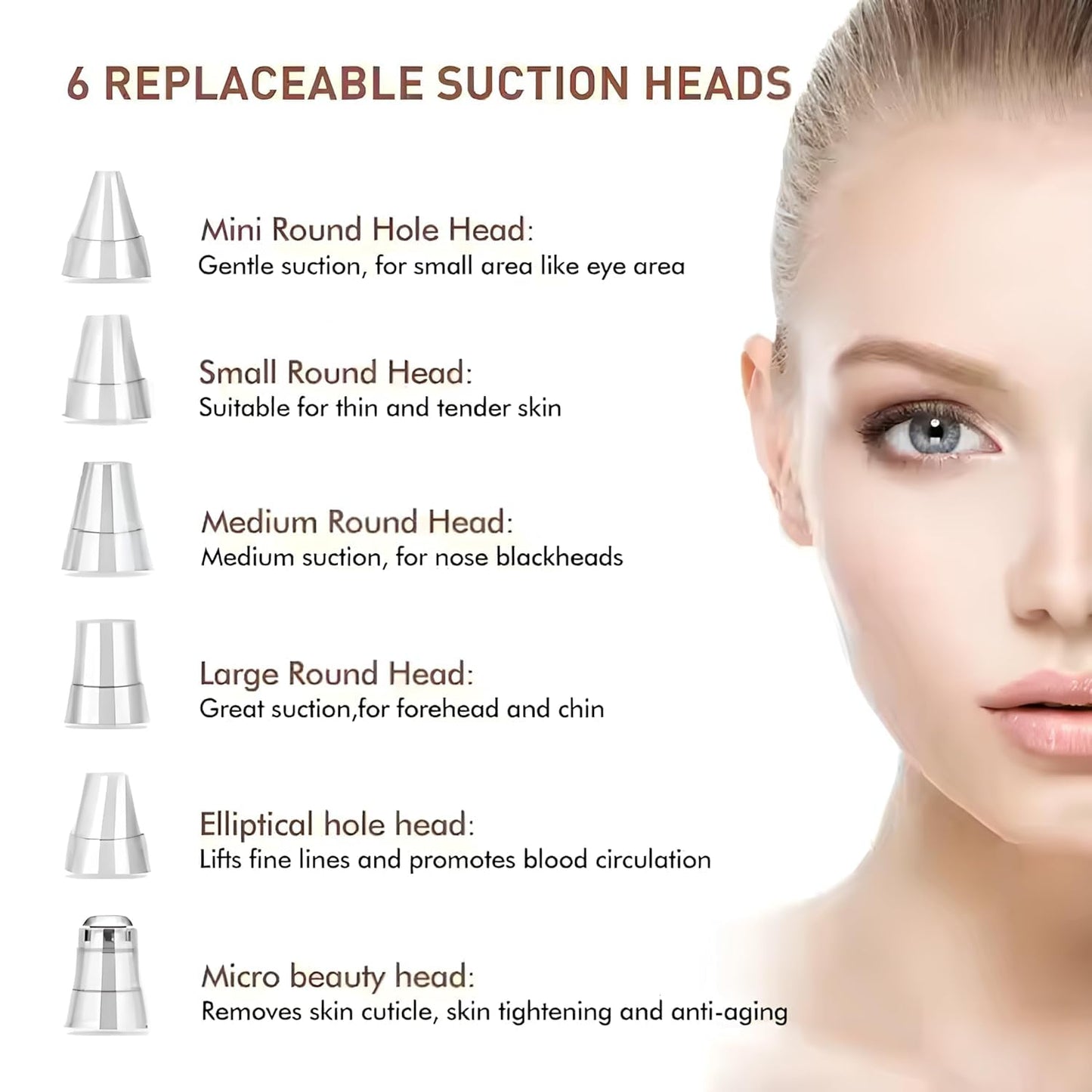 6-in-1 Blackhead Remover | USB Electric Facial Cleanser