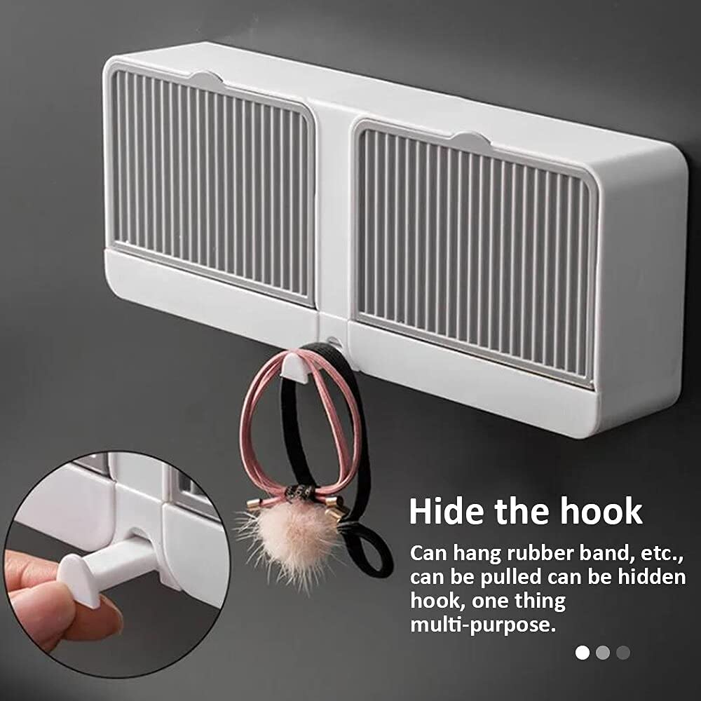2-in-1 Wall Mounted Soap Box with Lid for Bathroom