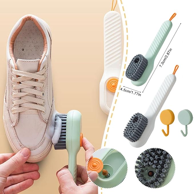 Multifunctional Liquid Shoe Brush with Soap Dispenser and Handle