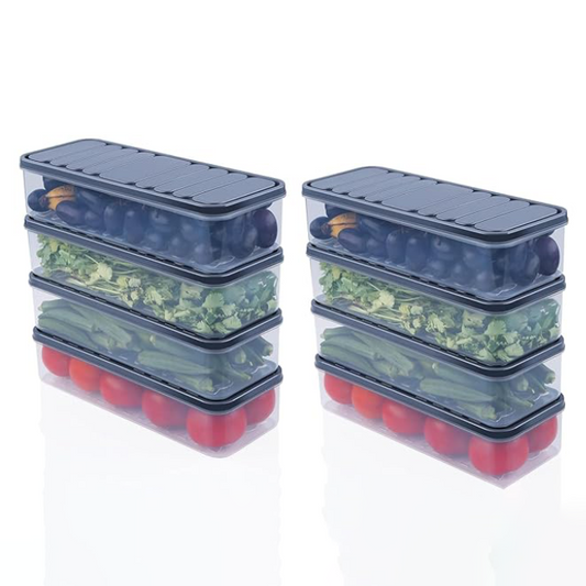 Plastic Fridge Organizer Containers Set of 6 for Kitchen Storage
