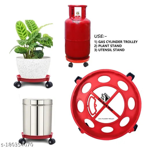Easy-Move LPG Cylinder Trolley Stand with Heavy-Duty Wheels