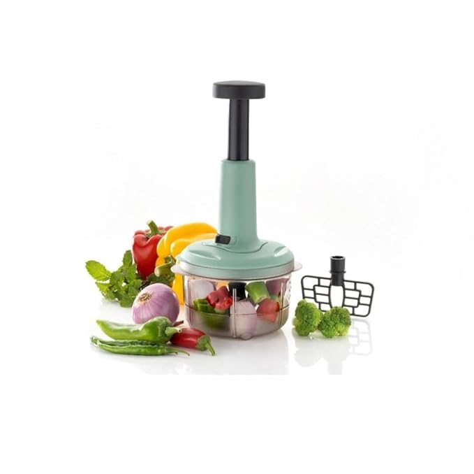 900ml Easy Manual Hand Push Vegetable Chopper , Chopper, Slicer & Dicer 