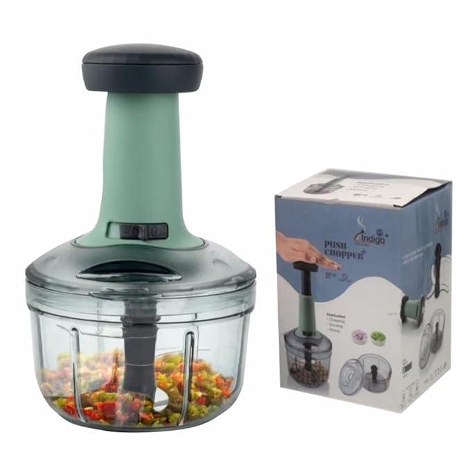 900ml Easy Manual Hand Push Vegetable Chopper , Chopper, Slicer & Dicer 