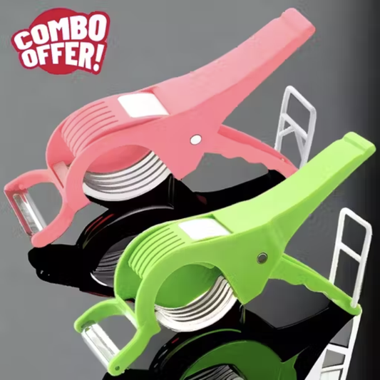 2 in 1 Multifunctional Vegetable Fruit Cutter Peeler Slicer Tool (Pack of 2)